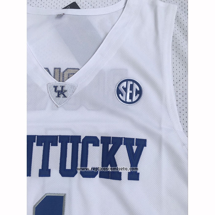 Camiseta NCAA Kentucky Wildcat Devin Booker 2025 Blanco